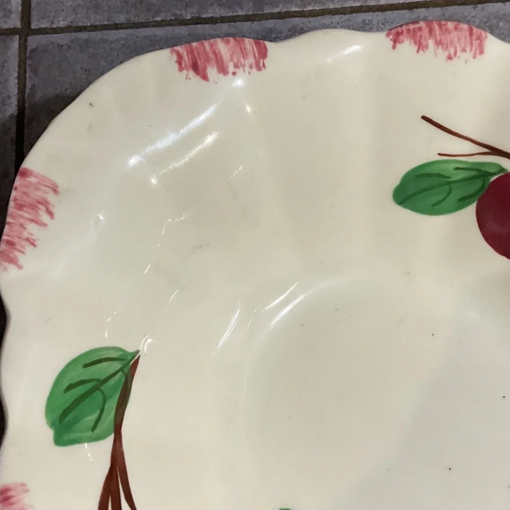 Decorative Cream and Red Fruit Bowl